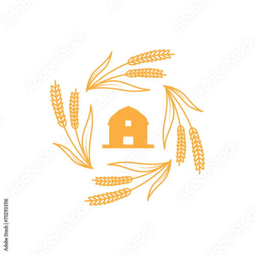 wheat warehouse logo design vector image