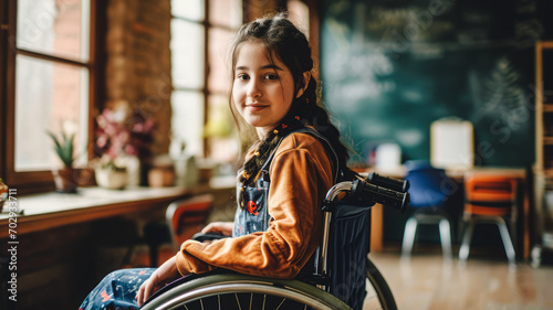  Teenager in a wheelchair participating in school activities.