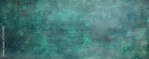 Teal Green background on cement floor texture