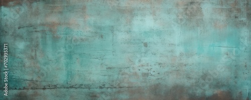 Teal background on cement floor texture