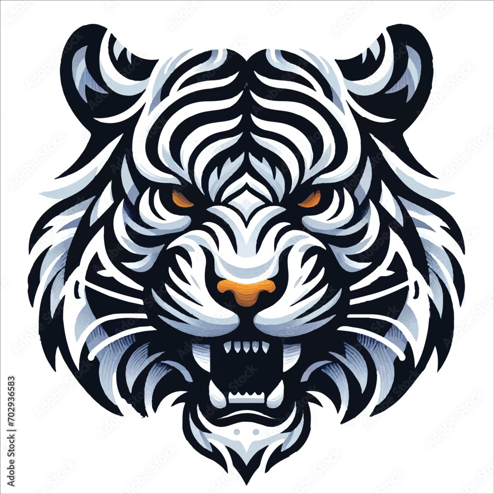 head of a tiger , Roaring Tiger head vector illustration