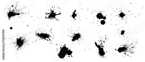 Set of abstract stains, blots, splashes and smudges.Vector graphics.	