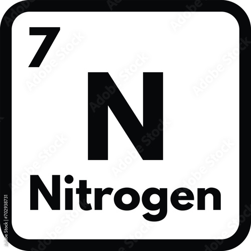 Nitrogen chemical element icon isolated on white background . Vector