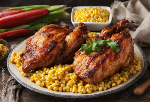 Grilled Chicken and Corn on the Cob