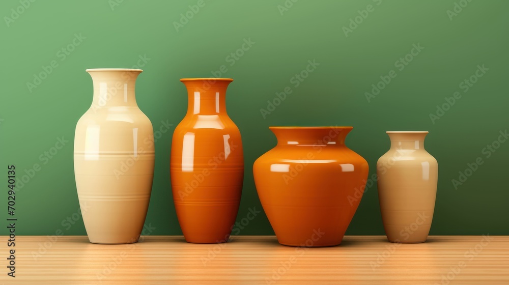 Stylish Pottery Pieces with Minimal Background Stylish Pottery Pieces with Minimal Background