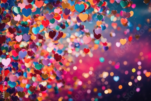 Burst Of Heart Confetti: Festive And Colorful Tribute To Love © Anastasiia