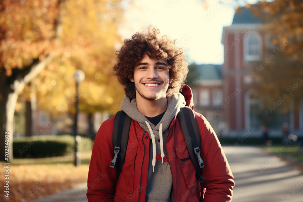 Beautiful student boy in college campus Beautiful student boy in college campus