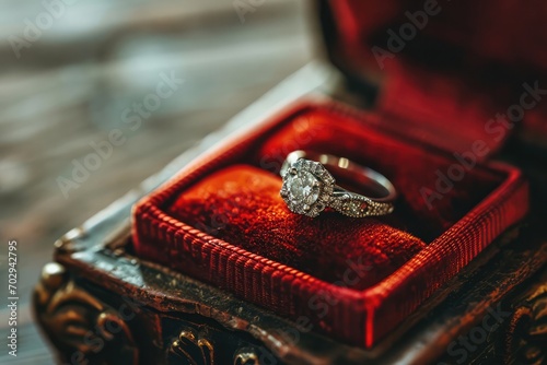 Surprise Proposal: The Symbolic Engagement Ring In A Red Velvet Box