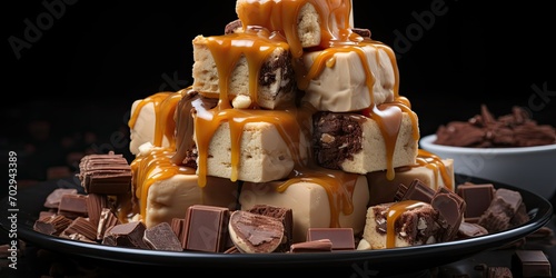 Fudge Fantasy, A Visual Symphony of Velvety Bliss, Culinary Indulgence in Every Rich and Gooey Bite. 