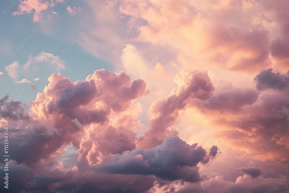 Dreamy And Soft Atmosphere Created By Pastel Sky With Cotton Candy Clouds Dreamy And Soft Atmosphere Created By Pastel Sky With Cotton Candy Clouds