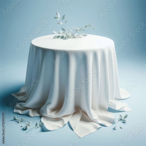 a table with a white tablecloth 