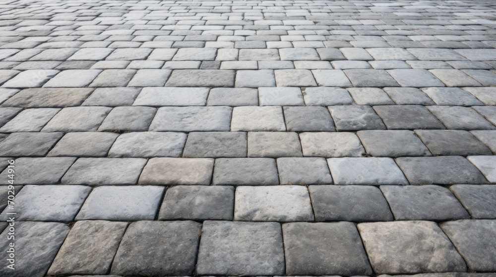 Gray tones of stone bricks in roads, sidewalks, square floors.