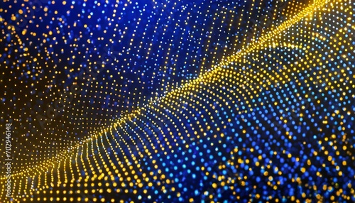 futuristic dots pattern on dark background colored music wave big data technology or science banner 3d rendering