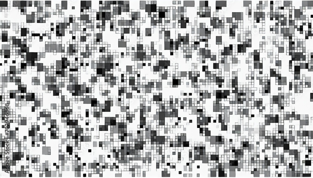 pattern of random pixels monochromatic background for website poster card black and white vector illustration