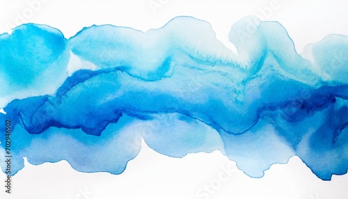 ink wave watercolor hand drawn strip blue stain blot painting paper texture background