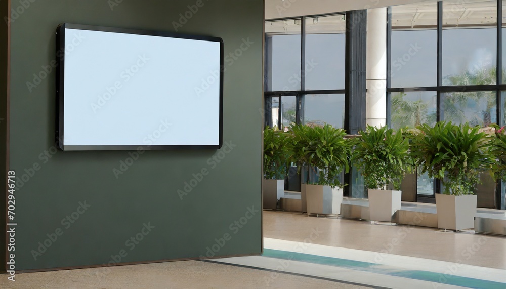 blank digital signage screen in a public space ideal for customization blank digital signage screen in a public space ideal for customization