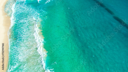 aerial view of waves from cancun beach mexico