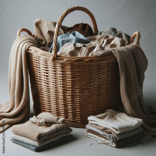 basket with clothes 