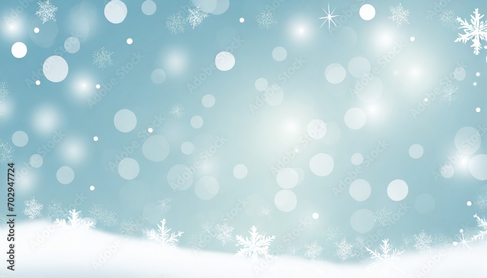 christmas banner background concept design of white snowflake and snow with bokeh vector illustration