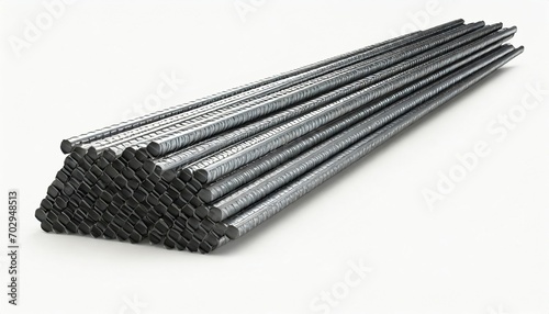 steel reinforcement rebars on white background construction industry 3d rendering