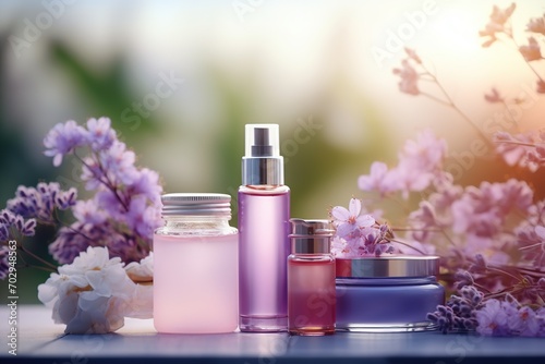 Natural cosmetics with herbal ingredients and skin care products