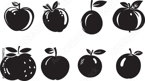 Fruit silhouette design illustration bundle