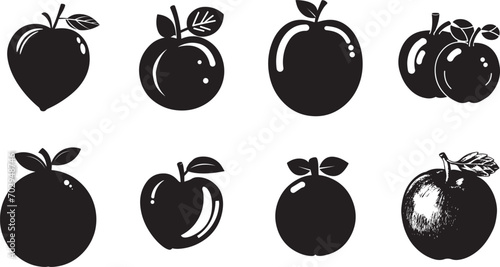 Fruit silhouette design illustration bundle
