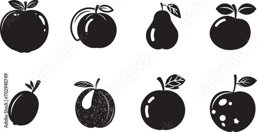 Fruit silhouette design illustration bundle