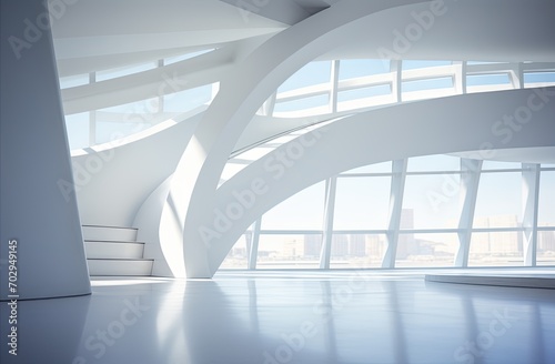 abstract building concept with white space in grey, in the style of lensbaby velvet 56mm f/1.6, anamorphic lens flare, interior scenes, pro dx ii, pointillist precise and dotted brushwork. photo