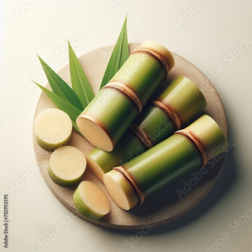sugar cane isolated with clipping path on white 