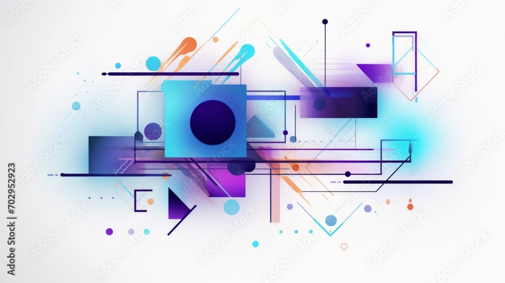 Blue and Purple Abstract Design on White Background Blue and Purple Abstract Design on White Background