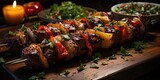 Espetada Extravaganza, Visual Feast of Grilled Skewers, Culinary Charisma Unleashed in Every Succulent Bite.
