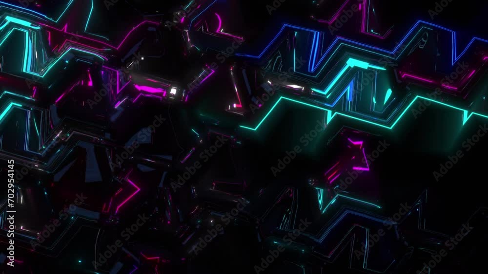 Flashing neon segments