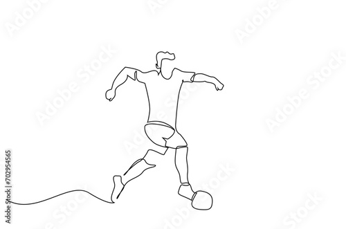 professional football player man ball football run sport lifestyle one line art design