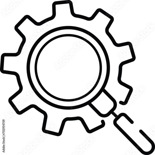 Outline setting icon, Tools, Cog, Gear Sign Isolated on white bac