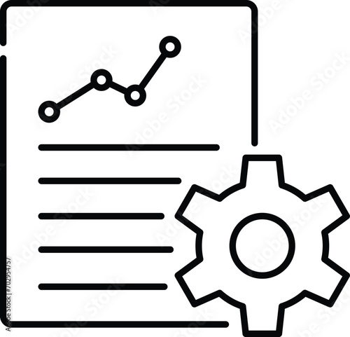 Outline setting icon, Tools, Cog, Gear Sign Isolated on white bac