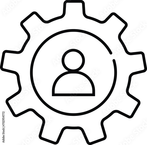Outline setting icon, Tools, Cog, Gear Sign Isolated on white bac