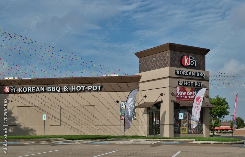 Houston, Texas USA 07042023 KPOT Korean BBQ and Hot Pot storefront