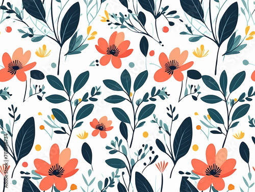 Wildflowers pattern seamless wallpaper background. endless decorative texture. decorative element.