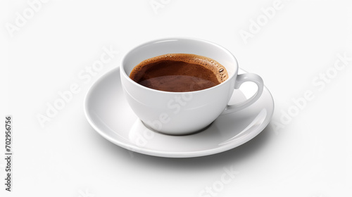 Perfect white coffee cup with steam isolated on white