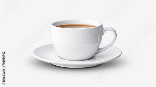 Perfect white coffee cup with steam isolated on white