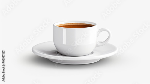 Perfect white coffee cup with steam isolated on white