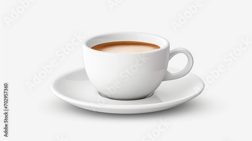 Perfect white coffee cup with steam isolated on white