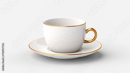 Perfect white coffee cup with steam isolated on white