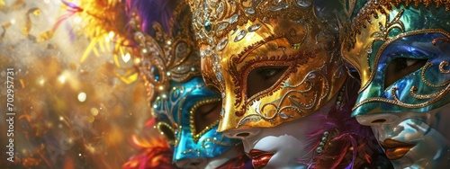 banner with carnival mask with empty space for text. carnival concept, venice © Aksana
