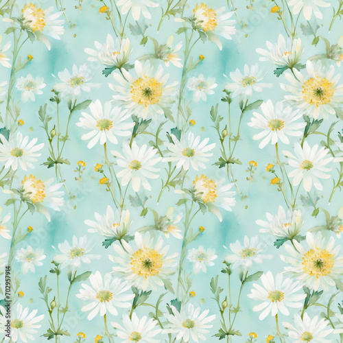 seamless pattern with camomiles