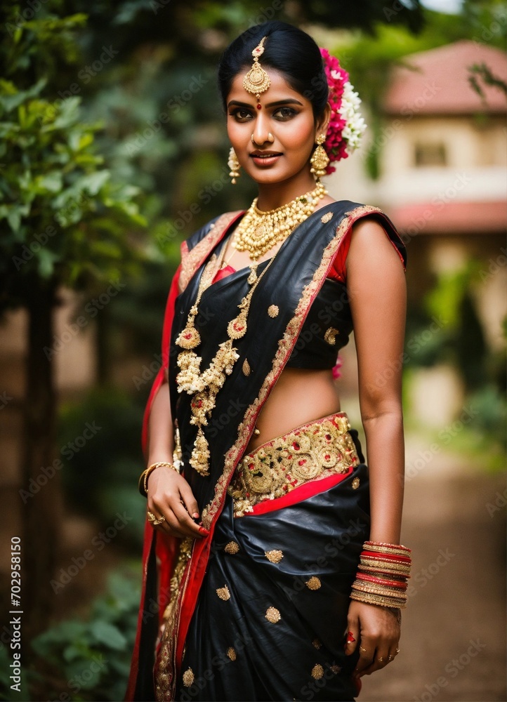 Indian bride wearing a traditional sari Indian bride wearing a traditional sari