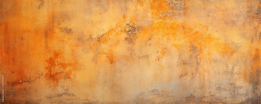 Orange background on cement floor texture 