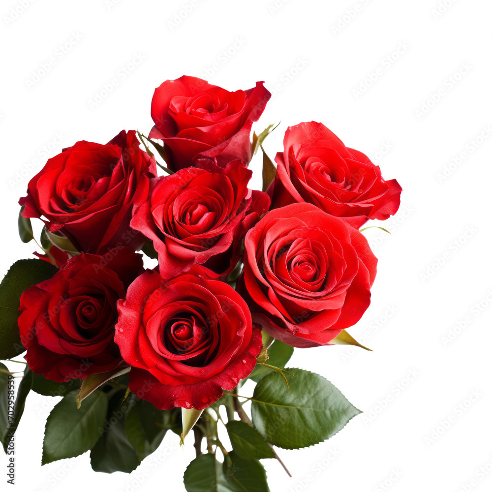 Realistic Flower Red Rose Bouquet 