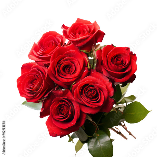 bouquet of 7 red roses, meaning you enchant me. © kanyarat